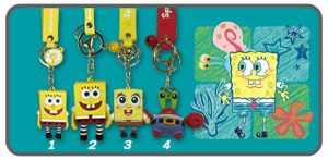 พวงกุญแจยางสปอนจ์บ๊อบ&มิสเตอร์แคร็บส์ท่ายืน