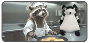 แร็คคูนท่านั่งขนาด 13 นิ้ว