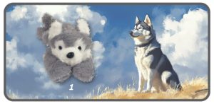 สุนัขไซบีเรียนฮัสกี้ตัวนุ่มท่าหมอบขนาด 11 นิ้ว