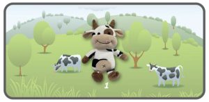 วัวสีขาวท่านั่งแลบลิ้นขนาด 8 นิ้ว