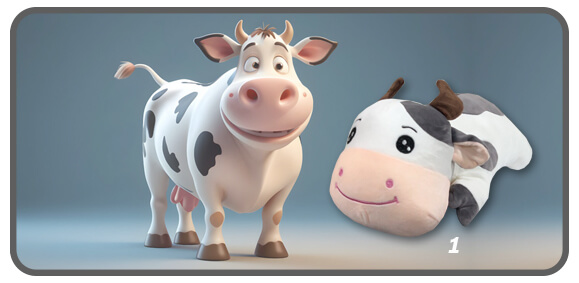 วัวสีขาวตัวนุ่มท่าหมอบขนาด 18 นิ้ว