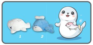 พวงกุญแจแมวน้ำตัวแบน