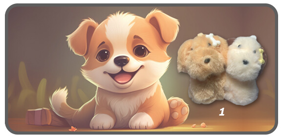 พวงกุญแจคู่แฝดสุนัขท่านั่ง