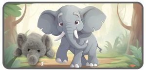 ช้างสีเทาตัวนุ่มท่าหมอบขนาด 8 นิ้ว