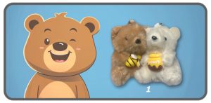 พวงกุญแจคู่แฝดหมีท่านั่ง