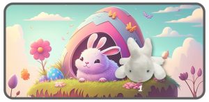 กระต่ายสีขาวท่าหมอบ