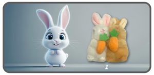 พวงกุญแจคู่แฝดกระต่ายท่านั่ง