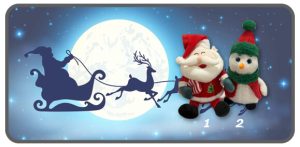 ซานตาคลอส&ตุ๊กตาหิมะท่านั่งขนาด 9 นิ้ว