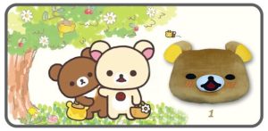 หมอนอิงขนาดกลางหน้าหมีรีลัคคุมาปากแดง